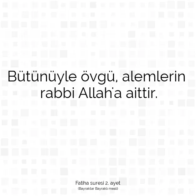 Ayetbul | Kuran Mealleri | Quran | Fatiha suresi 2. ayet