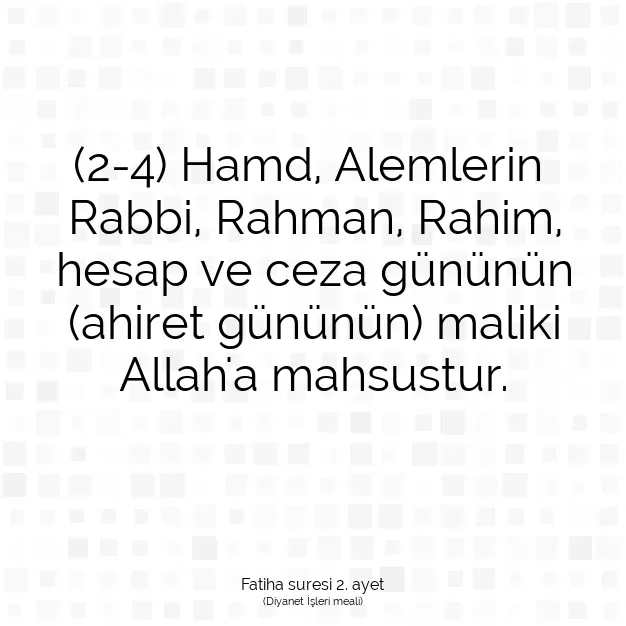 Ayetbul | Kuran Mealleri | Quran | Fatiha suresi 2. ayet