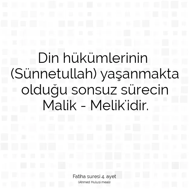 Ayetbul | Kuran Mealleri | Quran | Fatiha suresi 4. ayet