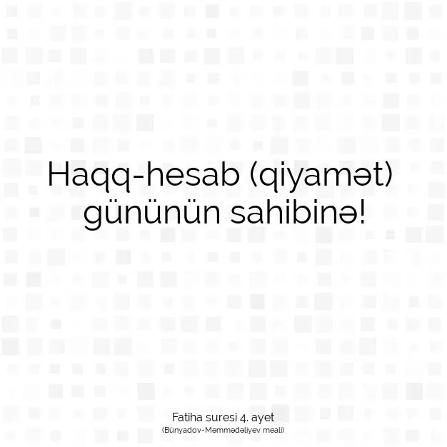 Ayetbul | Kuran Mealleri | Quran | Fatiha suresi 4. ayet