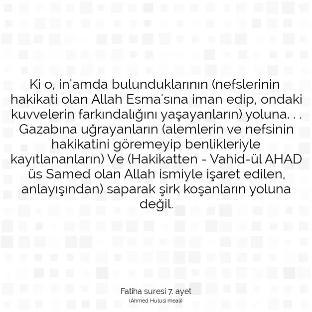 Ayetbul | Kuran Mealleri | Quran | Fatiha suresi 7. ayet