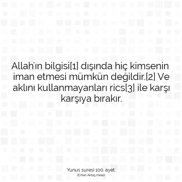 Ayetbul | Kuran Mealleri | Quran | Yunus suresi 100. ayet