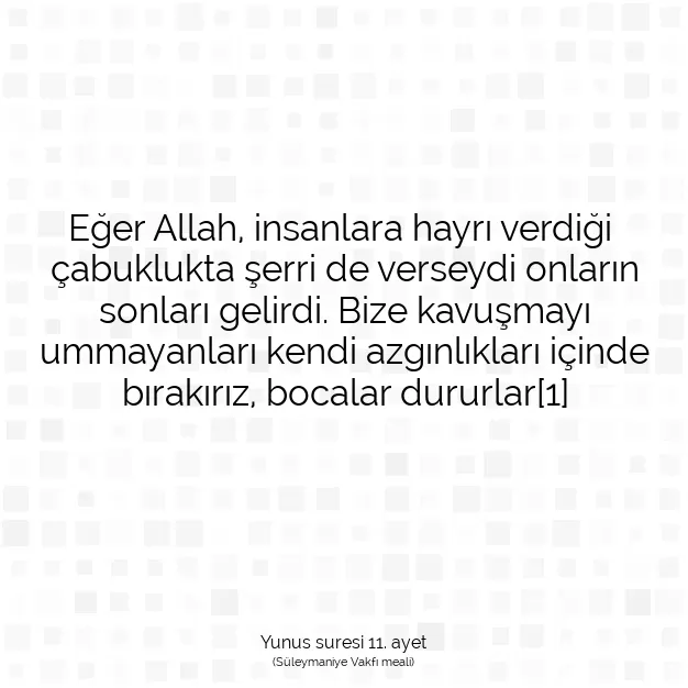 Ayetbul | Kuran Mealleri | Quran | Yunus suresi 11. ayet