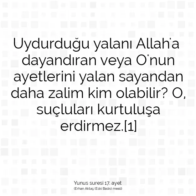 Ayetbul | Kuran Mealleri | Quran | Yunus suresi 17. ayet