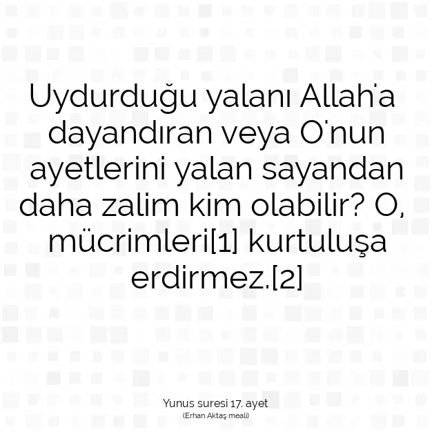 Ayetbul | Kuran Mealleri | Quran | Yunus suresi 17. ayet