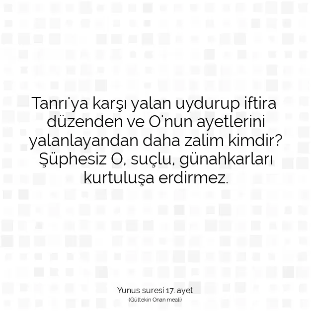 Ayetbul | Kuran Mealleri | Quran | Yunus suresi 17. ayet