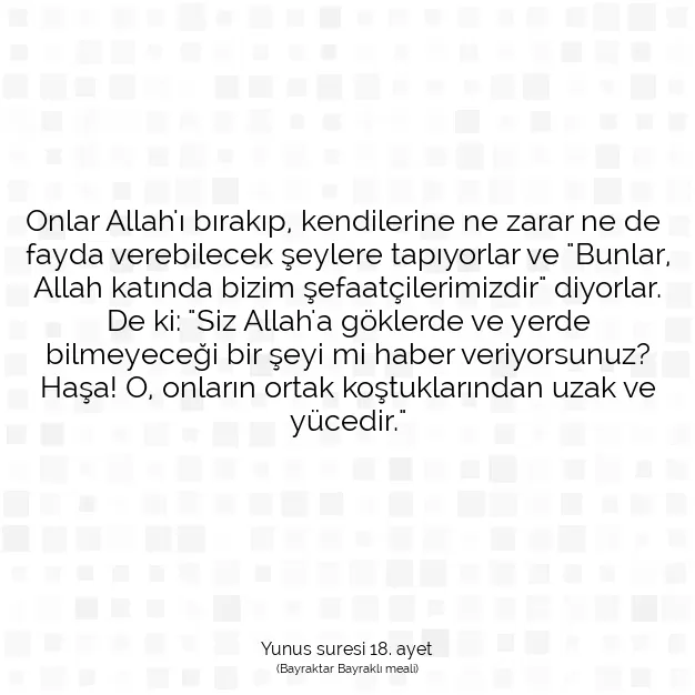 Ayetbul | Kuran Mealleri | Quran | Yunus suresi 18. ayet