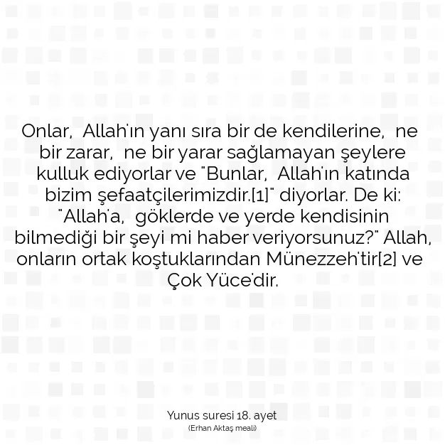 Ayetbul | Kuran Mealleri | Quran | Yunus suresi 18. ayet