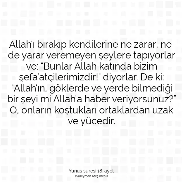 Ayetbul | Kuran Mealleri | Quran | Yunus suresi 18. ayet