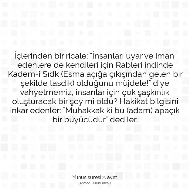 Ayetbul | Kuran Mealleri | Quran | Yunus suresi 2. ayet