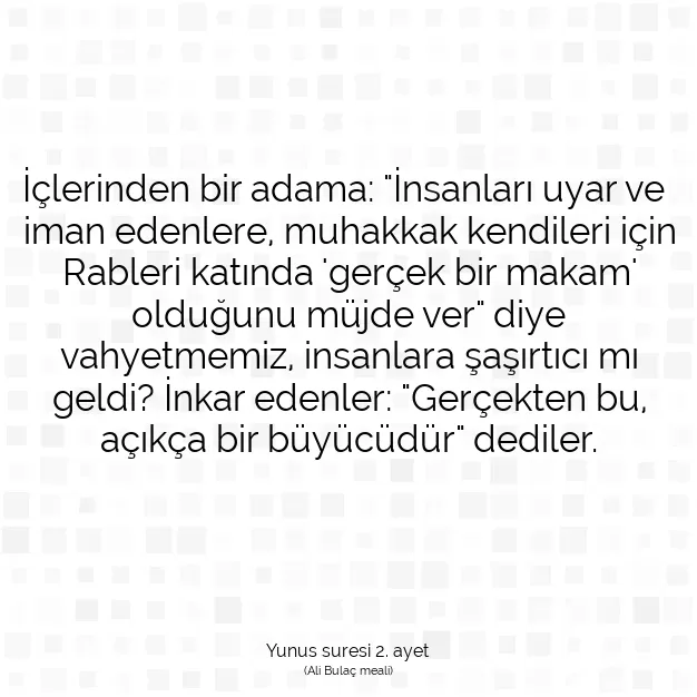 Ayetbul | Kuran Mealleri | Quran | Yunus suresi 2. ayet