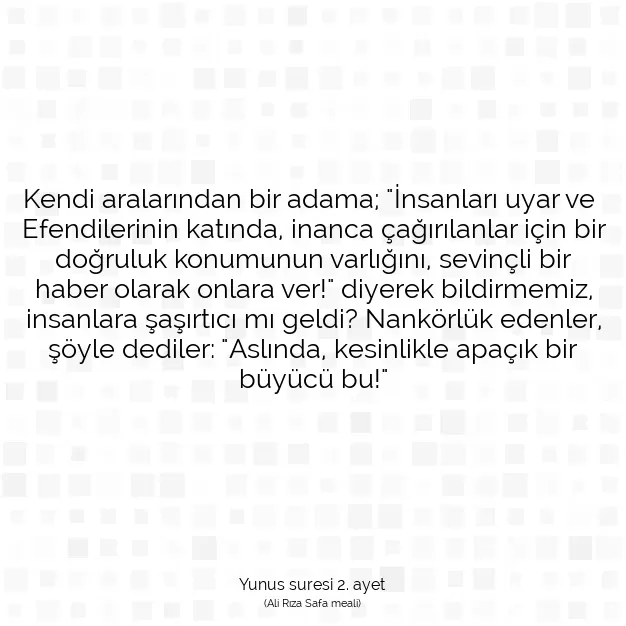 Ayetbul | Kuran Mealleri | Quran | Yunus suresi 2. ayet