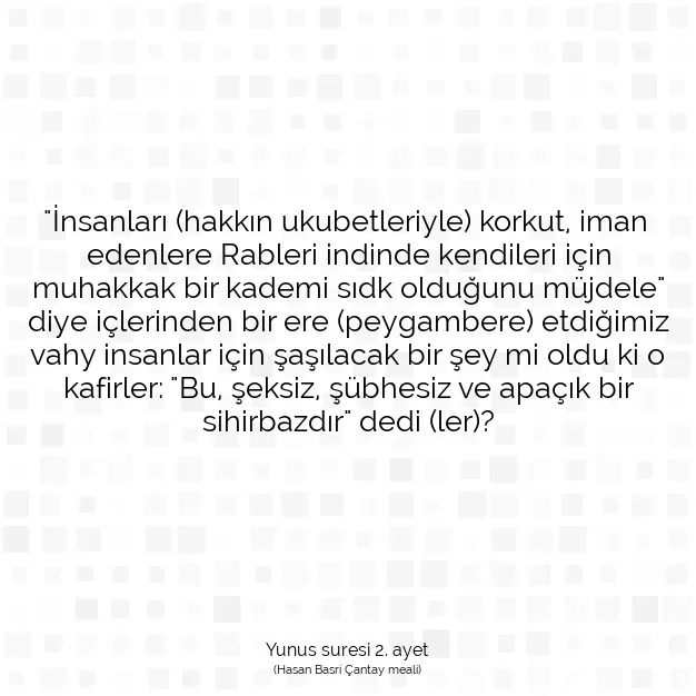 Ayetbul | Kuran Mealleri | Quran | Yunus suresi 2. ayet