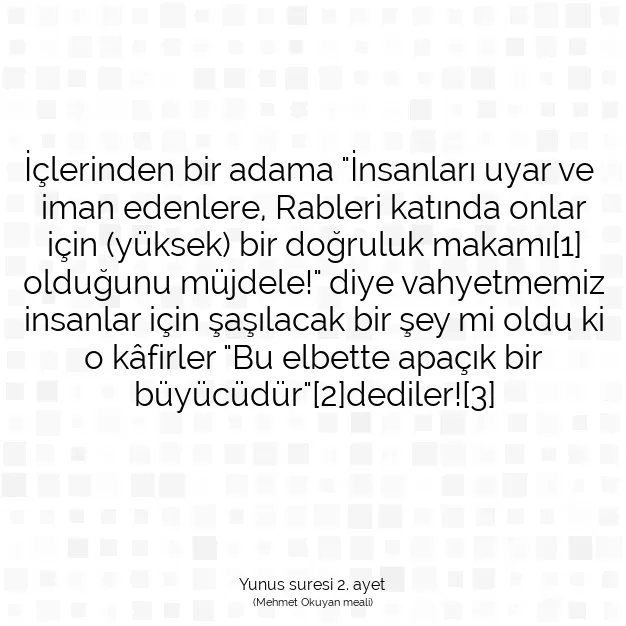 Ayetbul | Kuran Mealleri | Quran | Yunus suresi 2. ayet