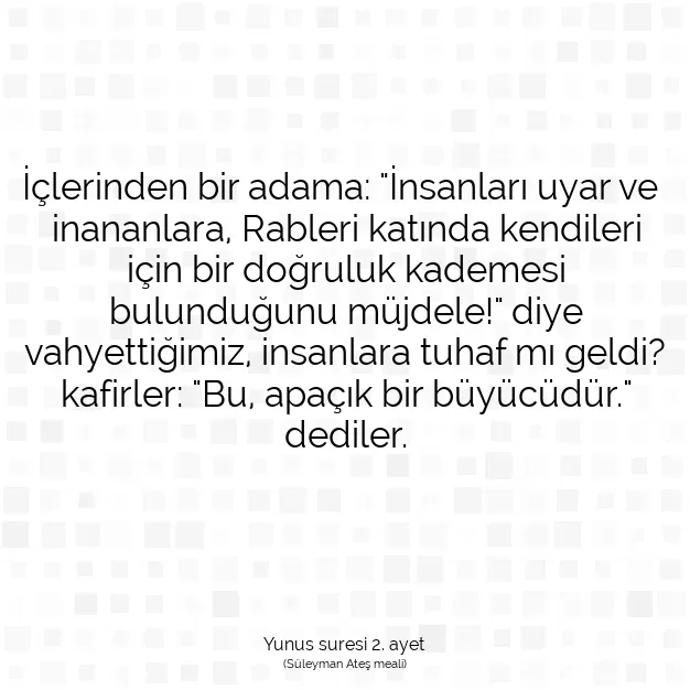 Ayetbul | Kuran Mealleri | Quran | Yunus suresi 2. ayet