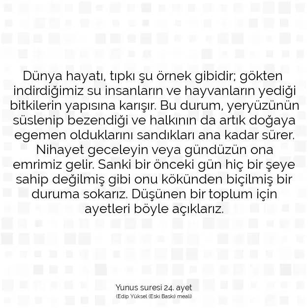 Ayetbul | Kuran Mealleri | Quran | Yunus suresi 24. ayet