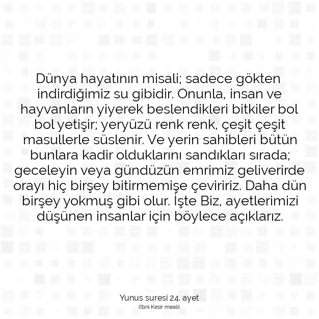 Ayetbul | Kuran Mealleri | Quran | Yunus suresi 24. ayet