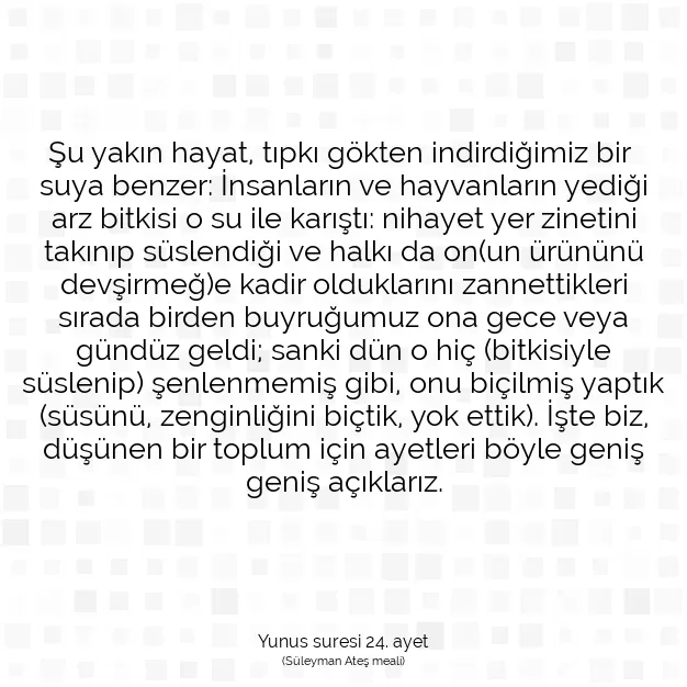 Ayetbul | Kuran Mealleri | Quran | Yunus suresi 24. ayet