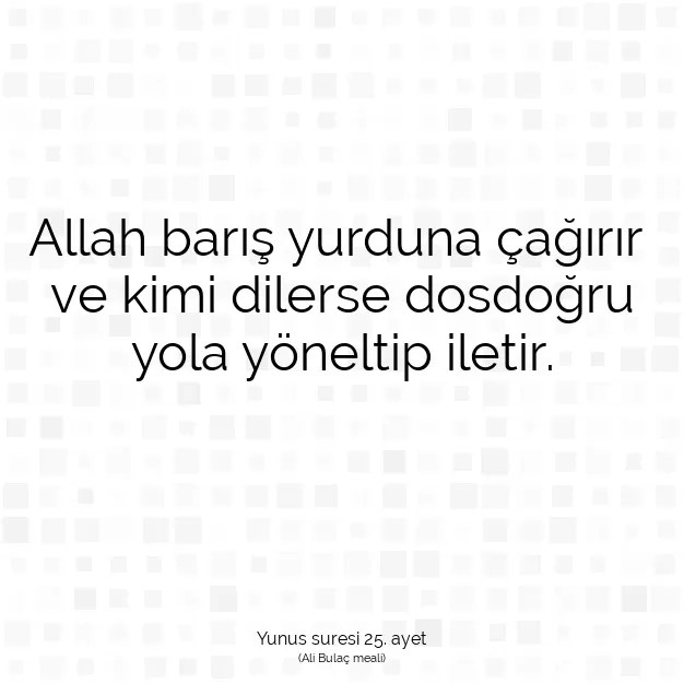 Ayetbul | Kuran Mealleri | Quran | Yunus suresi 25. ayet