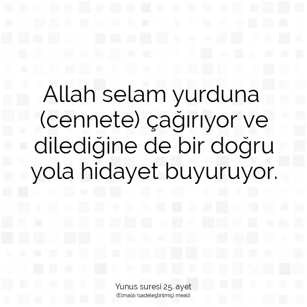 Ayetbul | Kuran Mealleri | Quran | Yunus suresi 25. ayet