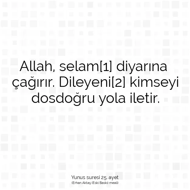 Ayetbul | Kuran Mealleri | Quran | Yunus suresi 25. ayet