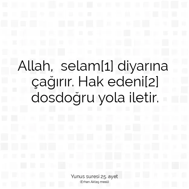 Ayetbul | Kuran Mealleri | Quran | Yunus suresi 25. ayet