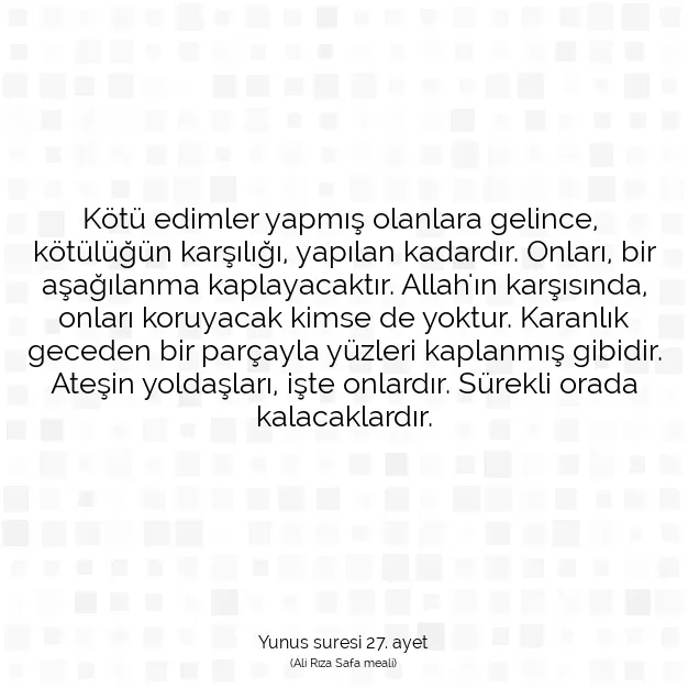 Ayetbul | Kuran Mealleri | Quran | Yunus suresi 27. ayet