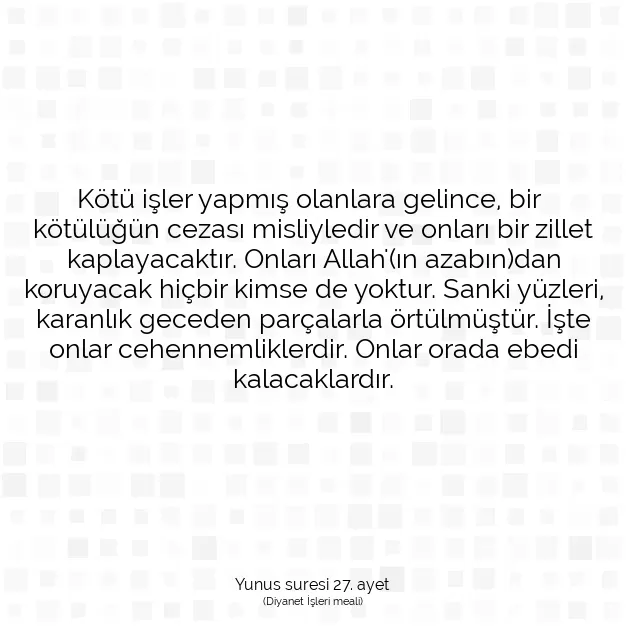 Ayetbul | Kuran Mealleri | Quran | Yunus suresi 27. ayet