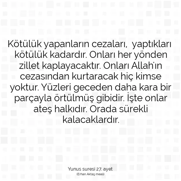 Ayetbul | Kuran Mealleri | Quran | Yunus suresi 27. ayet