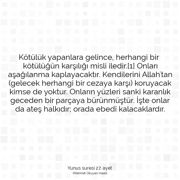 Ayetbul | Kuran Mealleri | Quran | Yunus suresi 27. ayet