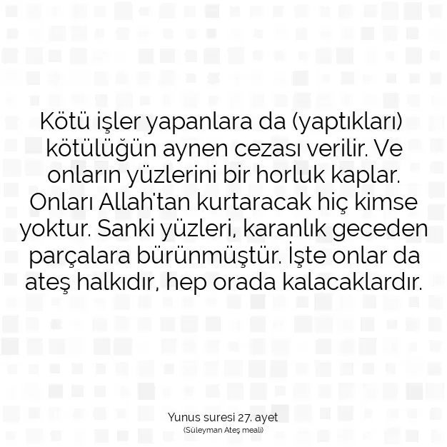 Ayetbul | Kuran Mealleri | Quran | Yunus suresi 27. ayet