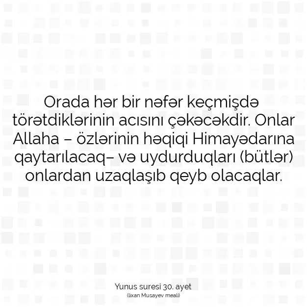 Ayetbul | Kuran Mealleri | Quran | Yunus suresi 30. ayet