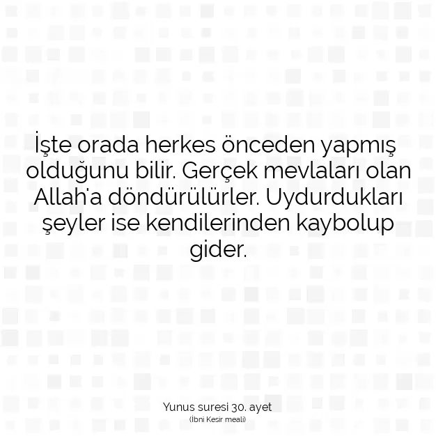 Ayetbul | Kuran Mealleri | Quran | Yunus suresi 30. ayet