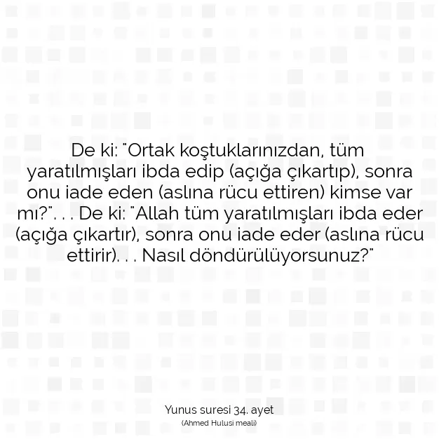 Ayetbul | Kuran Mealleri | Quran | Yunus suresi 34. ayet