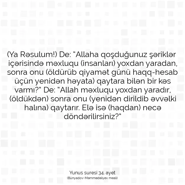 Ayetbul | Kuran Mealleri | Quran | Yunus suresi 34. ayet