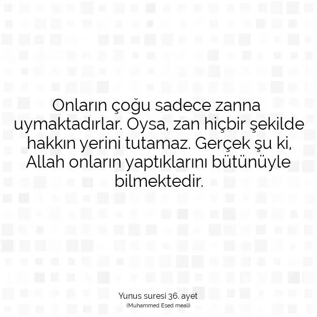 Ayetbul | Kuran Mealleri | Quran | Yunus suresi 36. ayet