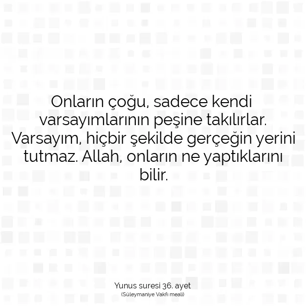 Ayetbul | Kuran Mealleri | Quran | Yunus suresi 36. ayet