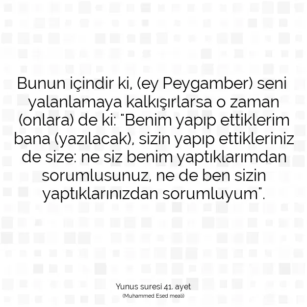 Ayetbul | Kuran Mealleri | Quran | Yunus suresi 41. ayet