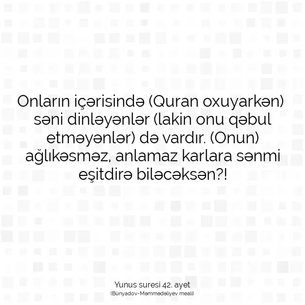 Ayetbul | Kuran Mealleri | Quran | Yunus suresi 42. ayet