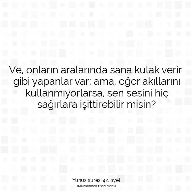 Ayetbul | Kuran Mealleri | Quran | Yunus suresi 42. ayet