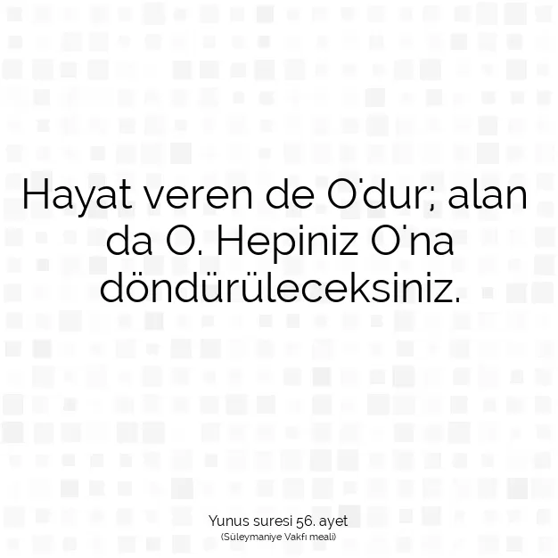 Ayetbul | Kuran Mealleri | Quran | Yunus suresi 56. ayet