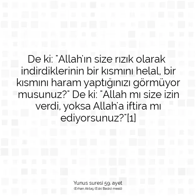 Ayetbul | Kuran Mealleri | Quran | Yunus suresi 59. ayet