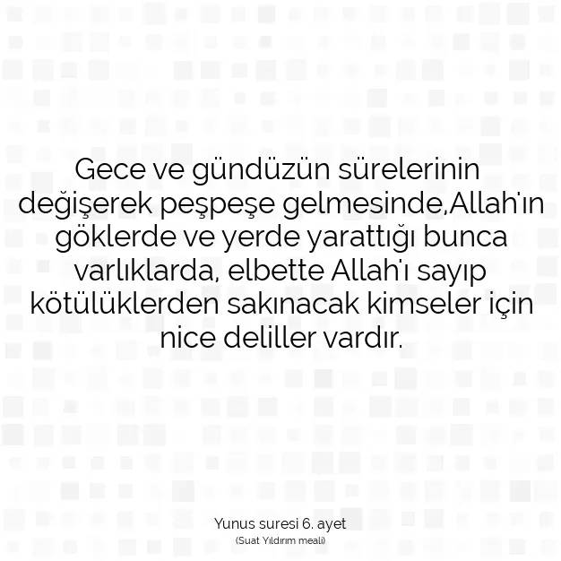 Ayetbul | Kuran Mealleri | Quran | Yunus suresi 6. ayet