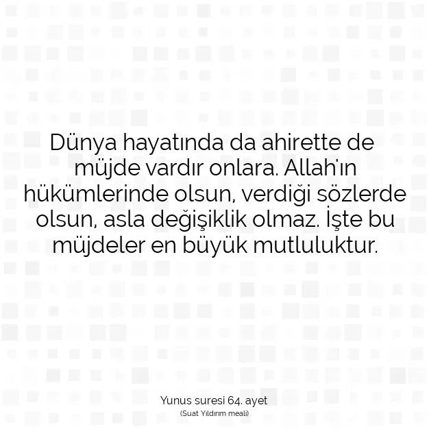 Ayetbul | Kuran Mealleri | Quran | Yunus suresi 64. ayet