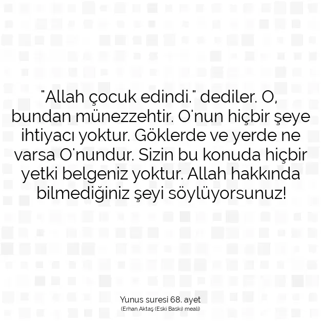 Ayetbul | Kuran Mealleri | Quran | Yunus suresi 68. ayet