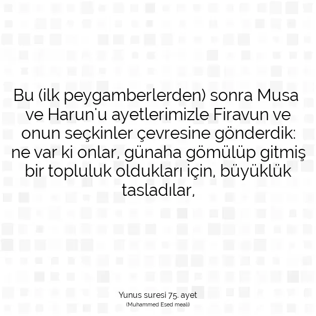 Ayetbul | Kuran Mealleri | Quran | Yunus suresi 75. ayet