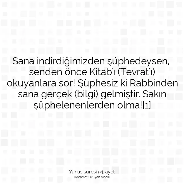 Ayetbul | Kuran Mealleri | Quran | Yunus suresi 94. ayet