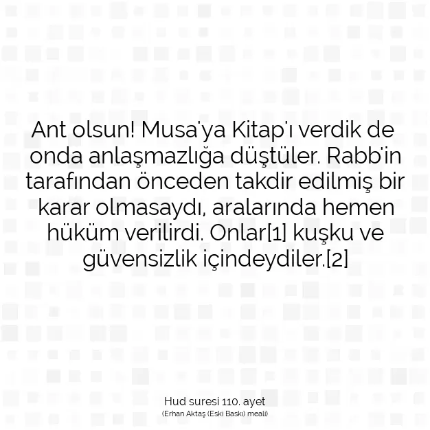 Ayetbul | Kuran Mealleri | Quran | Hud suresi 110. ayet