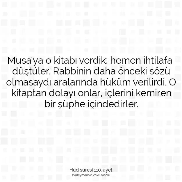 Ayetbul | Kuran Mealleri | Quran | Hud suresi 110. ayet