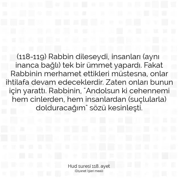 Ayetbul | Kuran Mealleri | Quran | Hud suresi 118. ayet